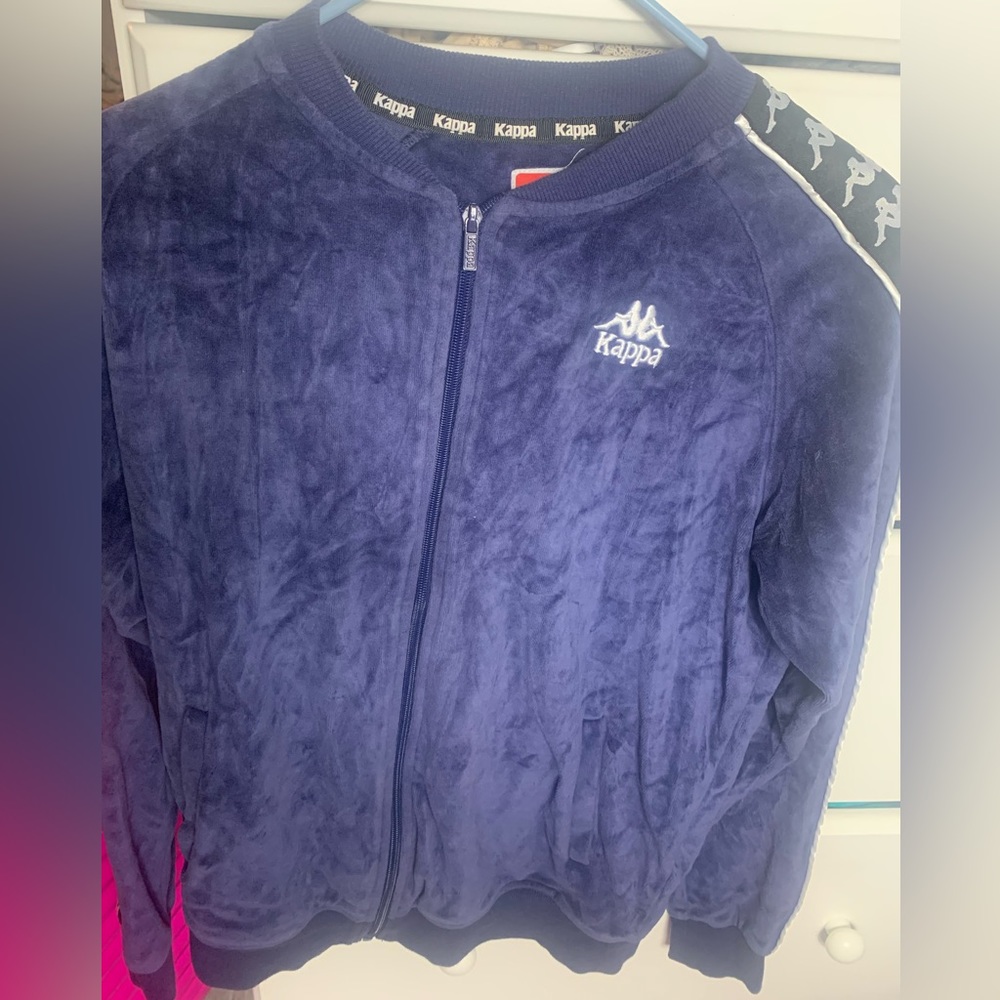 Dark blue kappa track suit zip suit sweater